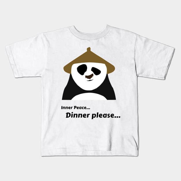 dinner please kung fu panda Kids T-Shirt by RanithuMendis